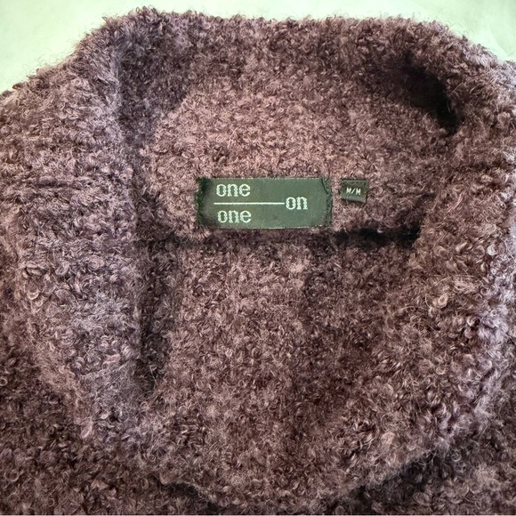 One On One Mohair Blend Sweater Women's Purple Turtleneck - Picture 7 of 8